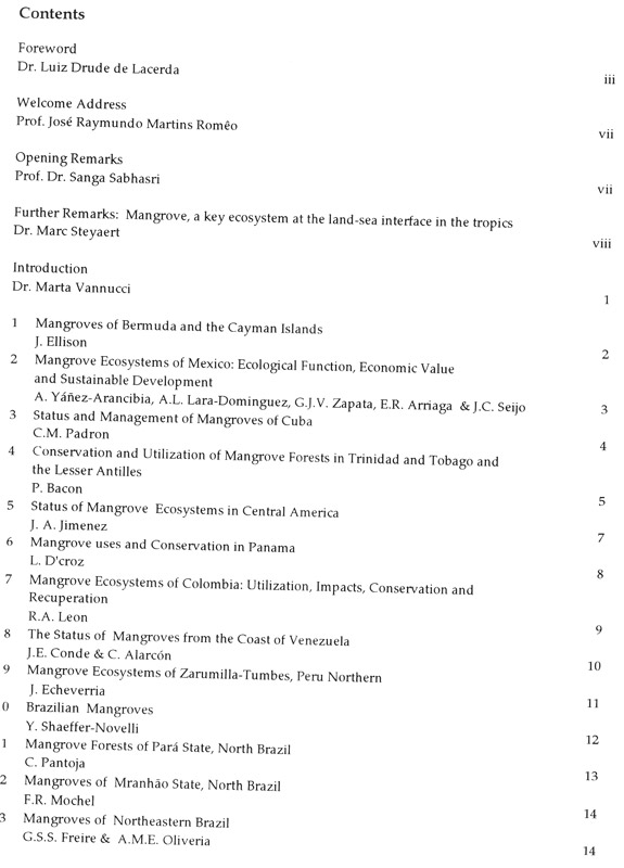 ISME Mangrove Ecosystems Proceedings - No. 1 - inhaltsverzeichnis